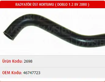 MASTER M2698 Radyatör Üst Hortumu 46747723