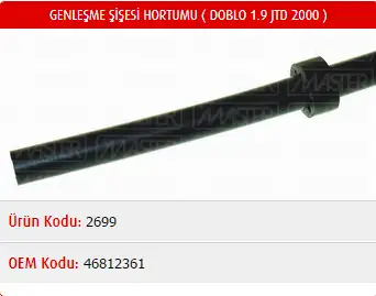 MASTER M2699 Yedek Su Deposu Hortumu 46812361