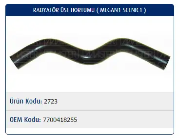 MASTER M2723 Radyatör Üst Hortumu 7700418255