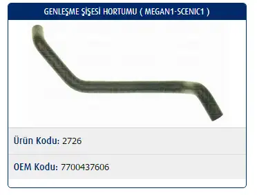 MASTER M2726 Yedek Su Deposu Hortumu 7700437606