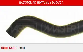 MASTER M2801 Radyatör Alt Hortumu 1317A4