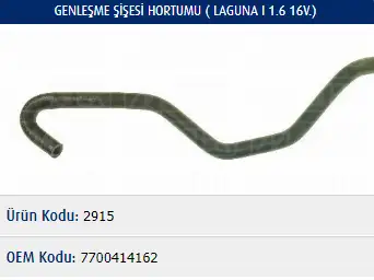 MASTER M2915 Yedek Su Deposu Hortumu 7700414162