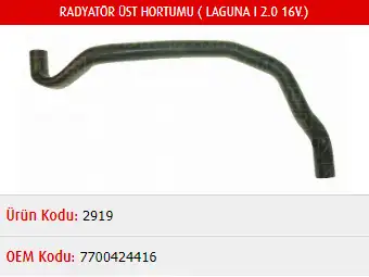 MASTER M2919 Radyatör Üst Hortumu 7700424416