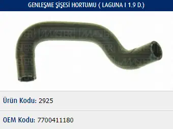 MASTER M2925 Yedek Su Deposu Hortumu 7700411180