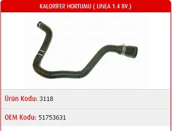 MASTER M3118 Kalorifer Hortumu 51753631