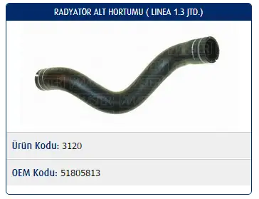 MASTER M3120 Radyatör Alt Hortumu 51805813