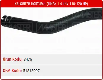 MASTER M3476 Kalorifer Hortumu 51813997