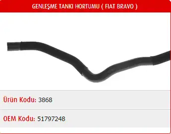 MASTER M3868 Yedek Su Deposu Hortumu 51797248