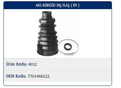 MASTER M4012 Dış Aks Körüğü 7701466122