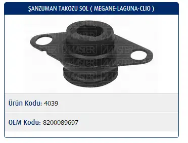 MASTER M4039 Şanzıman Takozu 8200089697