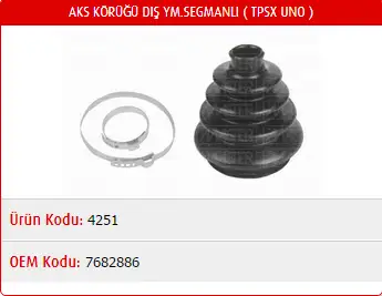 MASTER M4251 Dış Aks Körüğü