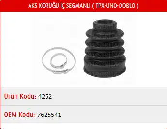 MASTER M4252 İç Aks Körüğü 7625541S