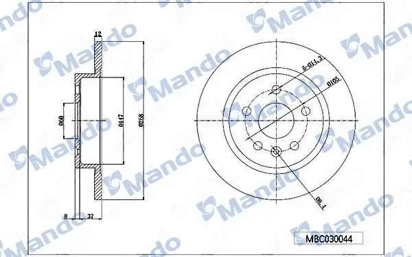 MANDO MBC030044 Arka Fren Diski