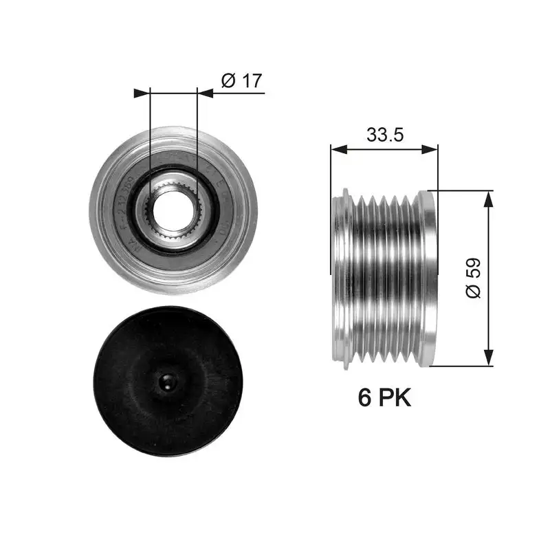 GATES OAP7080 Alternatör Kasnağı 77362558