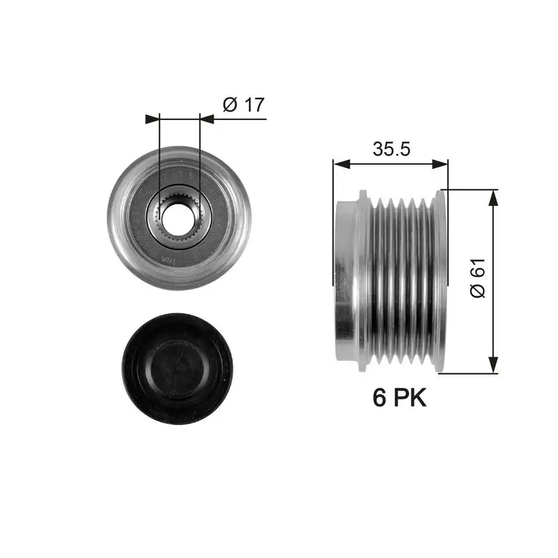 GATES OAP7100 Alternatör Kasnağı