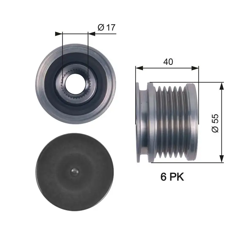 GATES OAP7114 Alternatör Kasnağı 045903119A