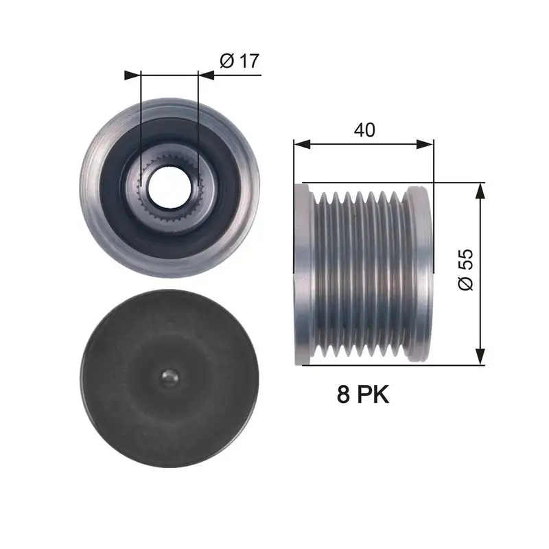 GATES OAP7137 Alternatör Kasnağı A6291500160