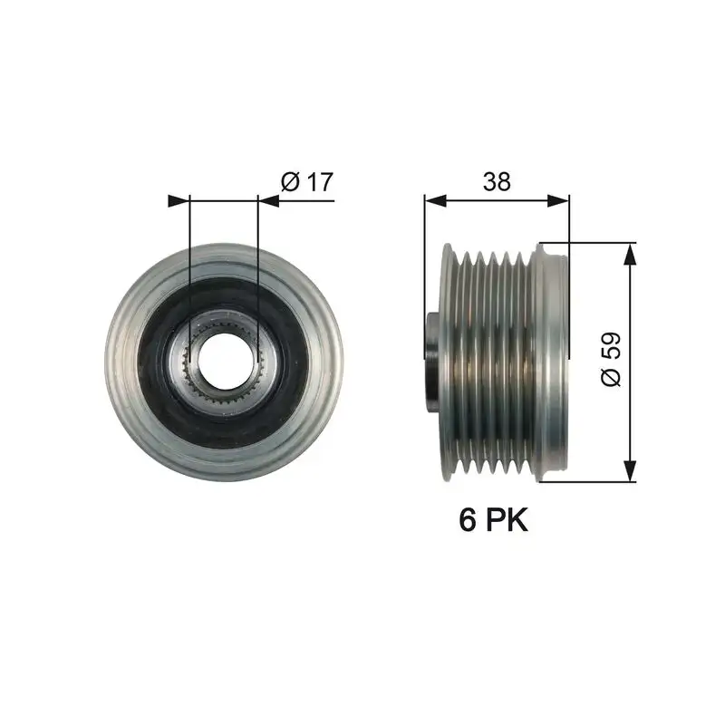 GATES OAP7168 Alternatör Kasnağı 373222G500