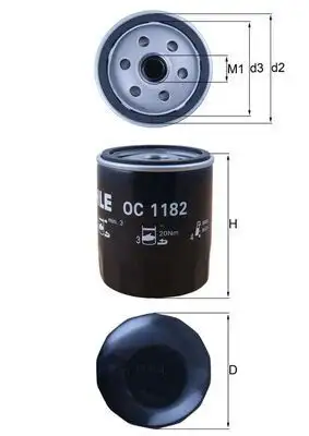 MAHLE OC1182 Yağ Filtresi