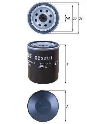 MAHLE OC237/1 Yağ Filtresi