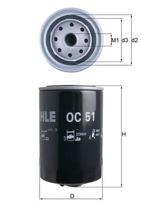 MAHLE OC51 Yağ Filtresi