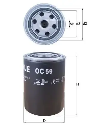 MAHLE OC59 Yağ Filtresi