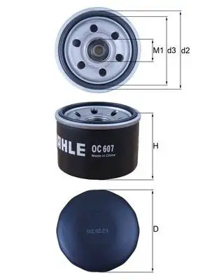 MAHLE OC607 Yağ Filtresi A1321800010