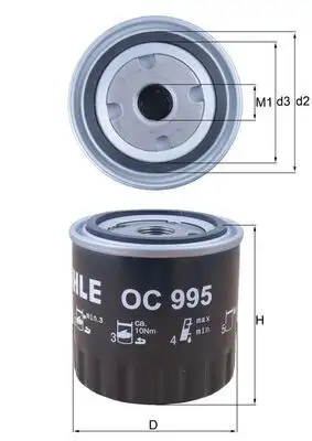 MAHLE OC995 Yağ Filtresi