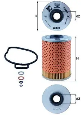 MAHLE OX151D Yağ Filtresi 11422245339