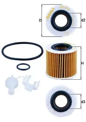 MAHLE OX416D2 Yağ Filtresi