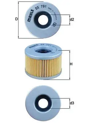 MAHLE OX791 Yağ Filtresi