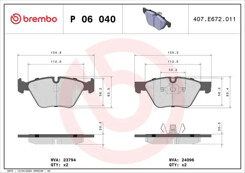 BREMBO P06040X Ön Fren Balatası