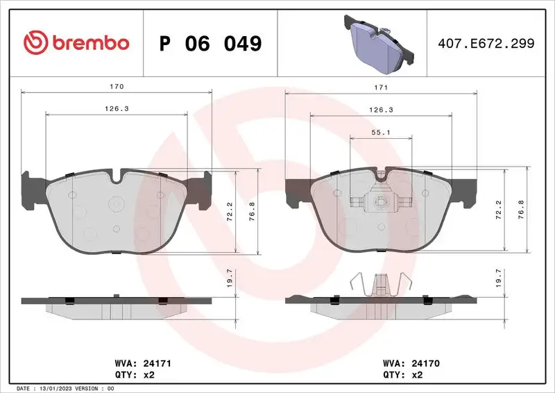 BREMBO P06049 Ön Fren Balatası