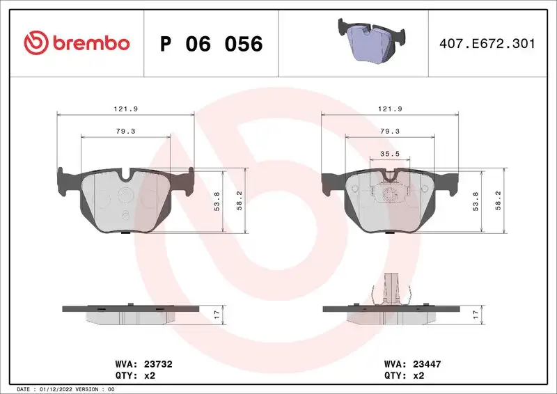 BREMBO P06056 Arka Fren Balatası