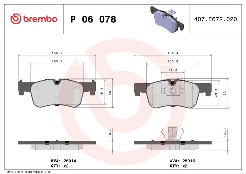 BREMBO P06078 Ön Fren Balatası 34116858910