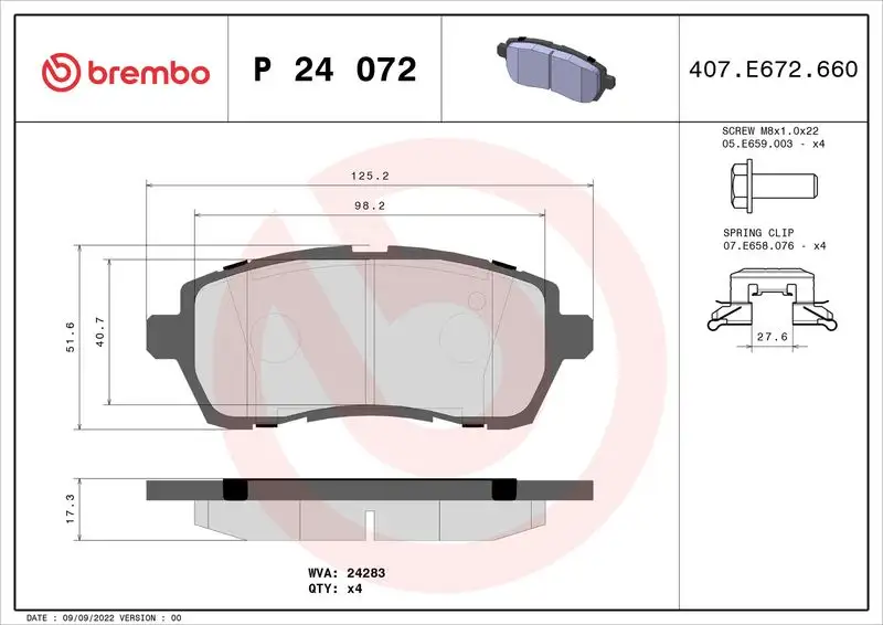 BREMBO P24072 Ön Fren Balatası