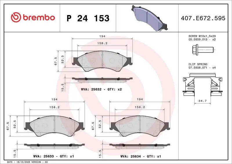 BREMBO P24153X Ön Fren Balatası