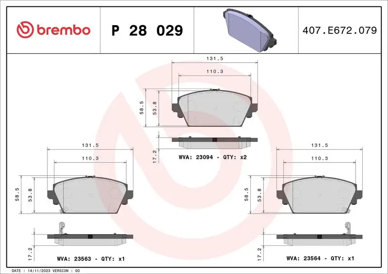 BREMBO P28029 Ön Fren Balatası