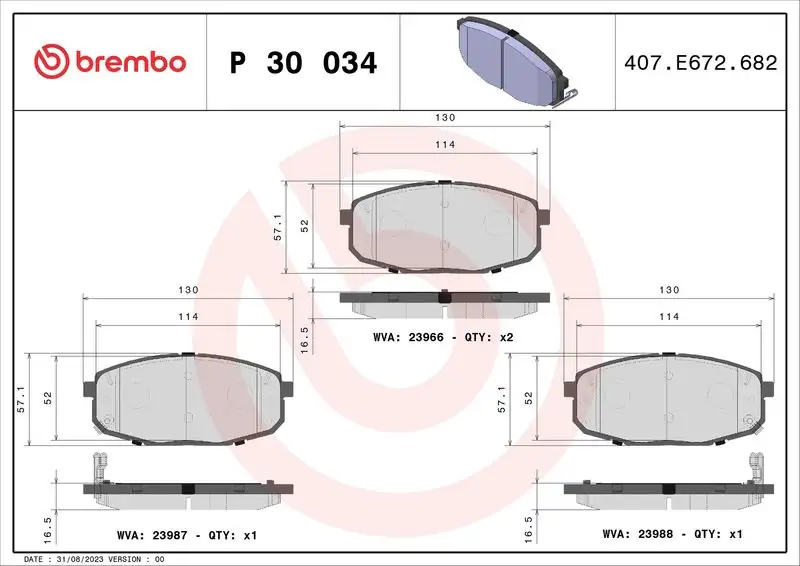 BREMBO P30034 Ön Fren Balatası