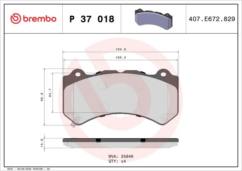 BREMBO P37018 Ön Fren Balatası