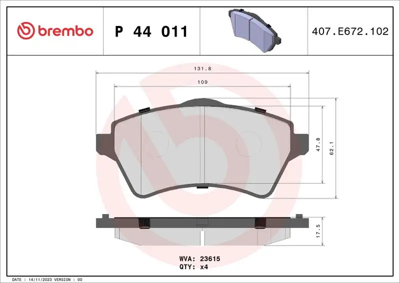 BREMBO P44011 Ön Fren Balatası