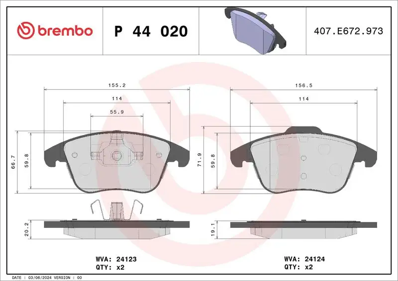 BREMBO P44020 Ön Fren Balatası