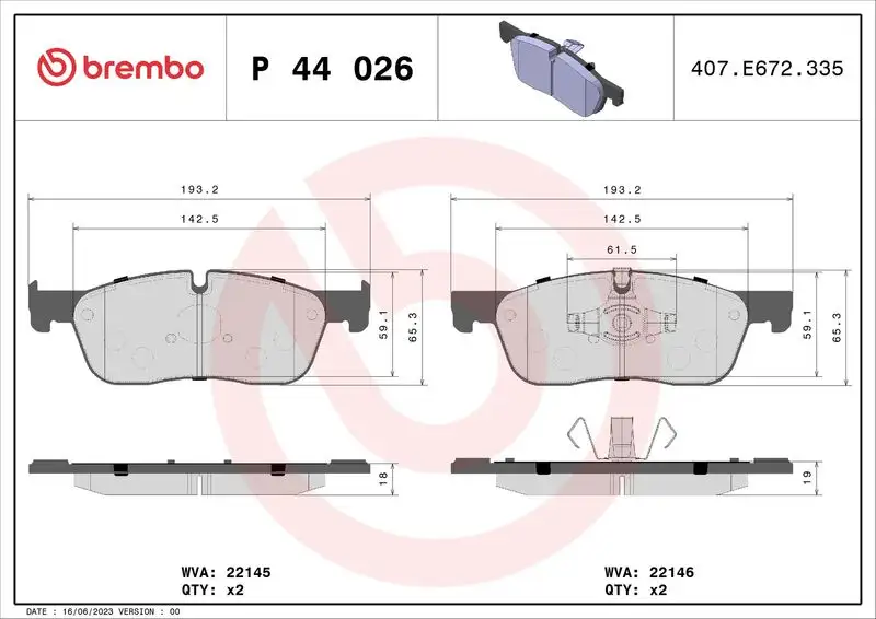 BREMBO P44026 Ön Fren Balatası