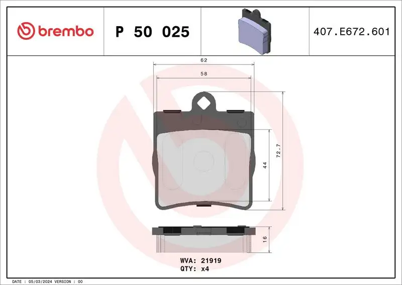 BREMBO P50025 Arka Fren Balatası