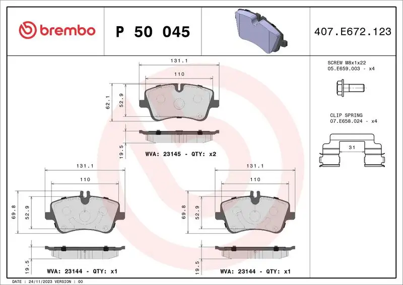 BREMBO P50045 Ön Fren Balatası