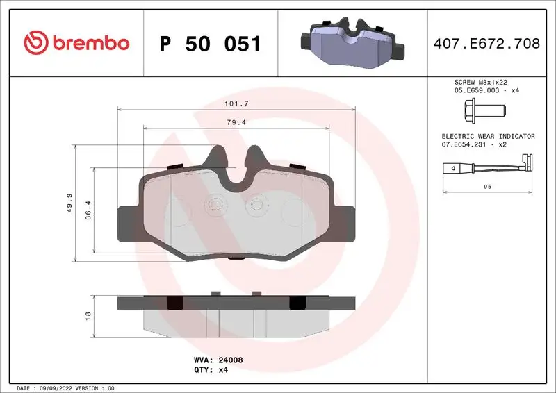 BREMBO P50051 Arka Fren Balatası