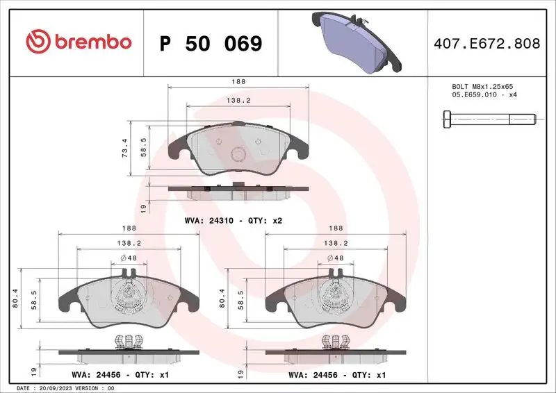 BREMBO P50069 Ön Fren Balatası
