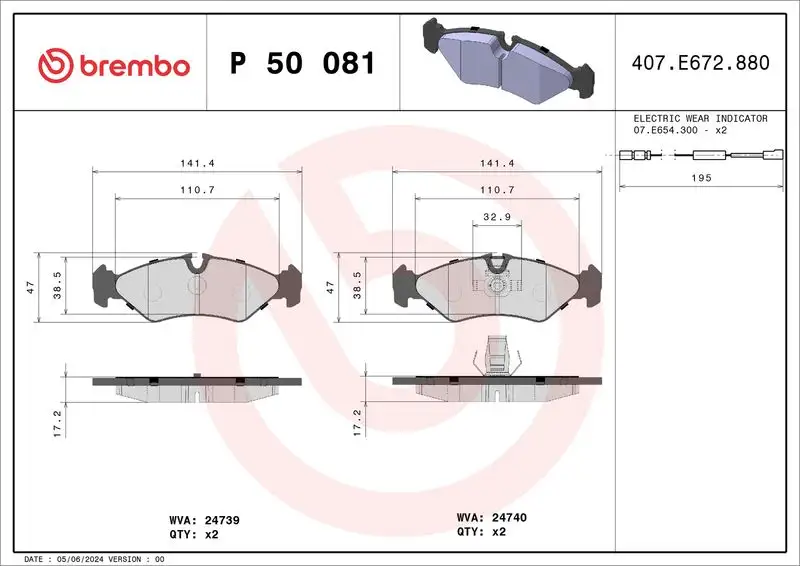 BREMBO P50081 Arka Fren Balatası