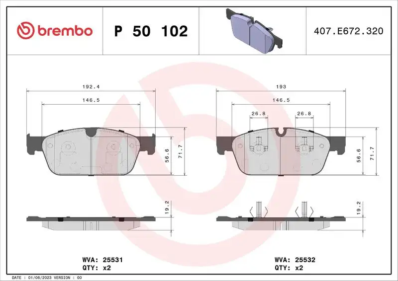BREMBO P50102 Ön Fren Balatası