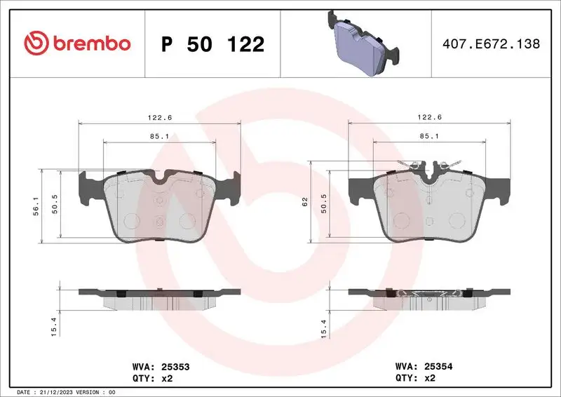 BREMBO P50122 Arka Fren Balatası